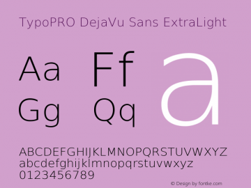 TypoPRO DejaVu Sans Light Version 2.37 Font Sample