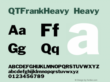 QTFrankHeavy Heavy Version 001.000 Font Sample
