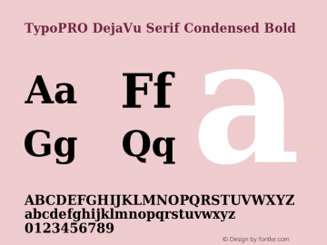 TypoPRO DejaVu Serif Condensed Bold Version 2.37 Font Sample