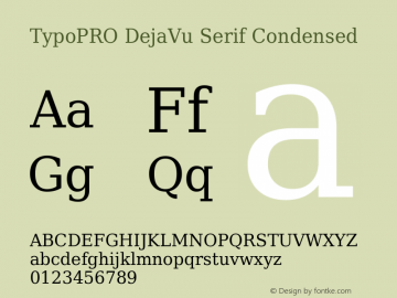 TypoPRO DejaVu Serif Condensed Version 2.37 Font Sample