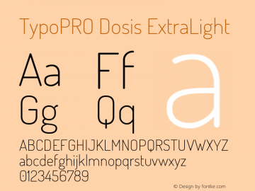 TypoPRO Dosis ExtraLight Version 1.007 Font Sample