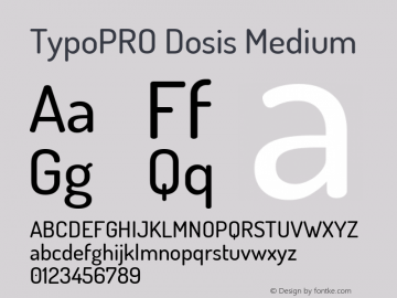 TypoPRO Dosis Medium Version 1.007 Font Sample