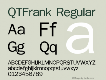 QTFrank Regular QualiType TrueType font  10/5/92 Font Sample