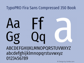 TypoPRO Fira Sans Compressed Book Version 4.203;PS 004.203;hotconv 1.0.88;makeotf.lib2.5.64775 Font Sample