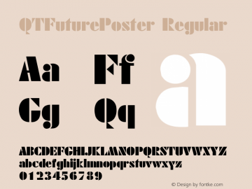 QTFuturePoster Regular QualiType TrueType font  9/18/92 Font Sample