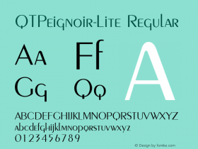 QTPeignoir-Lite Regular QualiType TrueType font  9/18/92图片样张