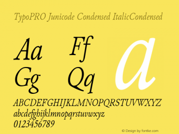 TypoPRO Junicode-Italic Version 0.6.17 Font Sample