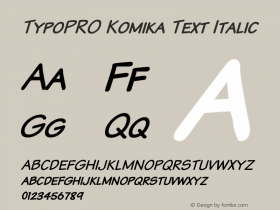 TypoPRO Komika Text Kaps Italic 2.0 Font Sample