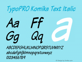 TypoPRO Komika Text Tight Italic 2.0 Font Sample