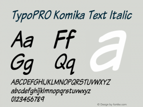 TypoPRO Komika Text Tight Italic 2.0 Font Sample