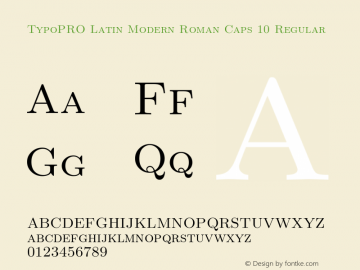 TypoPRO LM Roman Caps 10 Version 2.004;PS 2.004;hotconv 1.0.49;makeotf.lib2.0.14853 Font Sample