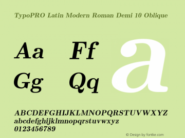 TypoPRO LM Roman Demi 10 Version 2.004;PS 2.004;hotconv 1.0.49;makeotf.lib2.0.14853 Font Sample