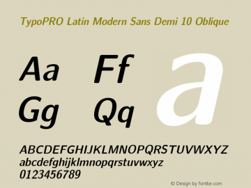 TypoPRO LM Sans Demi Cond 10 Version 2.004;PS 2.004;hotconv 1.0.49;makeotf.lib2.0.14853 Font Sample