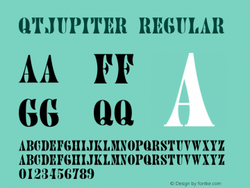 QTJupiter Regular QualiType TrueType font  9/18/92图片样张