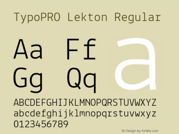 TypoPRO Lekton Version 34.000 Font Sample
