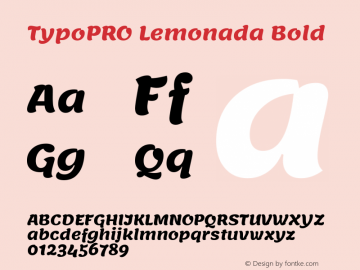 TypoPRO Lemonada Bold Version 3.006;PS 003.006;hotconv 1.0.88;makeotf.lib2.5.64775 Font Sample
