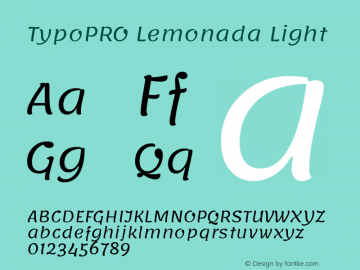 TypoPRO Lemonada Light Version 3.006;PS 003.006;hotconv 1.0.88;makeotf.lib2.5.64775 Font Sample