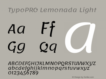 TypoPRO Lemonada Light Version 3.006;PS 003.006;hotconv 1.0.88;makeotf.lib2.5.64775 Font Sample