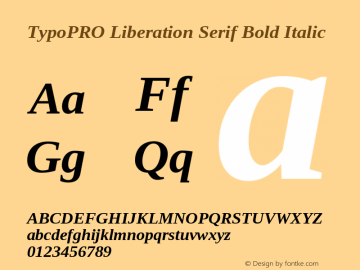 TypoPRO Liberation Serif Bold Italic Version 2.00.1 Font Sample