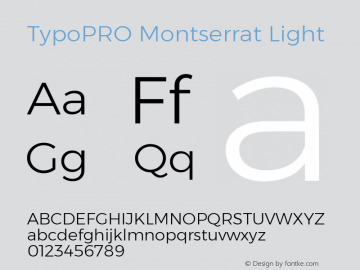 TypoPRO Montserrat Light Version 6.001图片样张