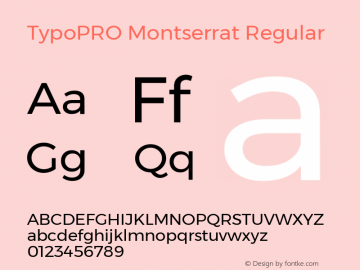 TypoPRO Montserrat Regular Version 6.001图片样张