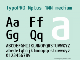 TypoPRO Mplus 1MN medium  Font Sample