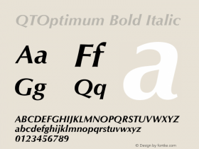 QTOptimum Bold Italic QualiType TrueType font  10/6/92图片样张