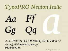 TypoPRO Neuton Italic Version 1.46 Font Sample