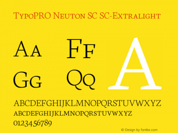 TypoPRO Neuton SC Extralight Version 1.4图片样张