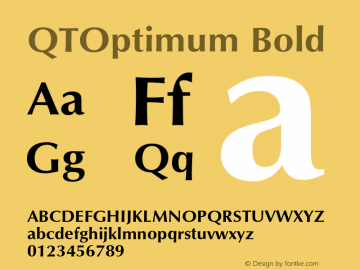 QTOptimum Bold Version 001.000 Font Sample