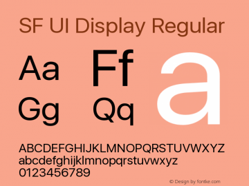 SF UI Display Regular 11.0d33e2--BETA Font Sample