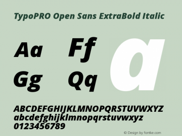 TypoPRO Open Sans ExtraBold Italic Version 1.10图片样张