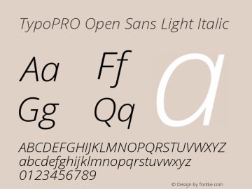 TypoPRO Open Sans Light Italic Version 1.10图片样张