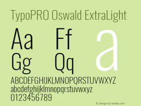 TypoPRO Oswald ExtraLight 3.0; ttfautohint (v0.95) -l 8 -r 50 -G 200 -x 0 -w 