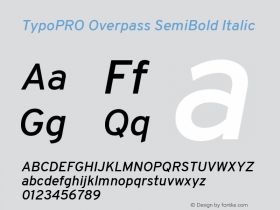 TypoPRO Overpass SemiBold Italic Version 3.000;DELV;Overpass图片样张