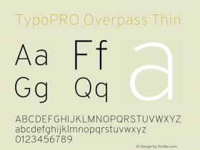 TypoPRO Overpass Thin Version 3.000;DELV;Overpass Font Sample