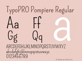 TypoPRO Pompiere Version 1.001 Font Sample