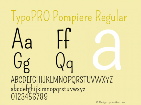 TypoPRO Pompiere Version 1.001 Font Sample