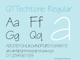 QTTechtone Regular QualiType TrueType font  9/18/92图片样张