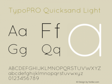 TypoPRO Quicksand-Light 1.002 Font Sample