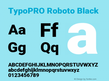 TypoPRO Roboto Black Version 2.136; 2016 Font Sample