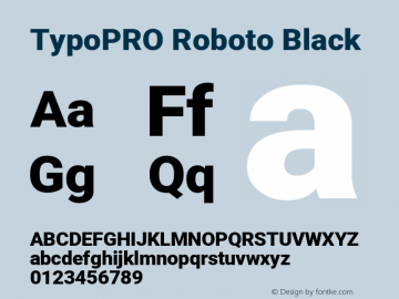 TypoPRO Roboto Black Version 2.136; 2016 Font Sample