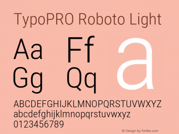 TypoPRO Roboto Condensed Light Version 2.136; 2016 Font Sample