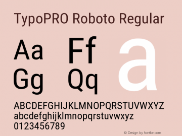 TypoPRO Roboto Condensed Version 2.136; 2016 Font Sample