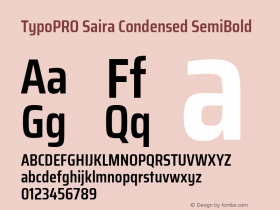 TypoPRO Saira Condensed SemiBold Version 0.072图片样张
