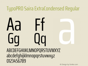 TypoPRO Saira ExtraCondensed Regular Version 0.072图片样张