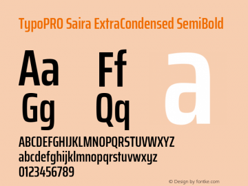 TypoPRO Saira ExtraCondensed SemiBold Version 0.072图片样张