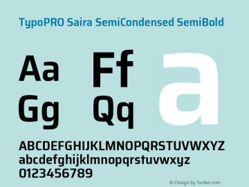 TypoPRO Saira SemiCondensed SemiBold Version 0.072图片样张