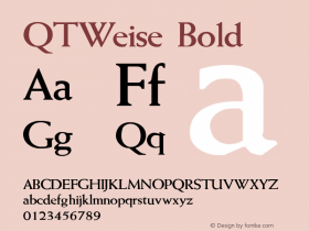 QTWeise Bold QualiType TrueType font  10/6/92 Font Sample