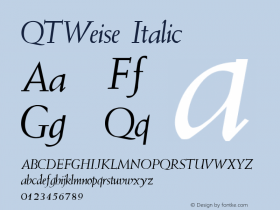 QTWeise Italic QualiType TrueType font  9/18/92图片样张